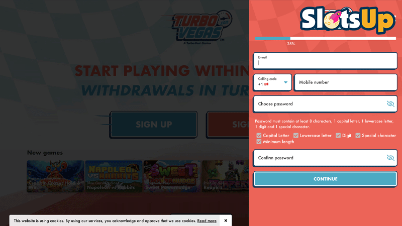 TurboVegas Casino Login