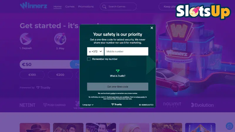 Winnerz Casino Login Page
